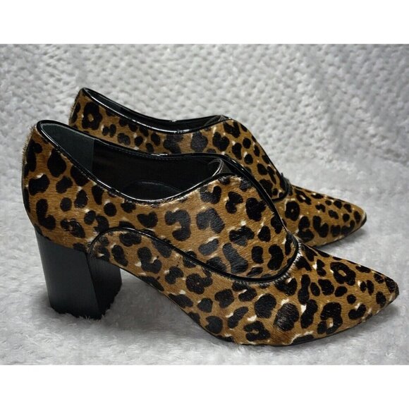 WOMENS  SHOES SZ 9 GENUINE Hair calf  JOHNSTON MURPHY LEOPARD Ankle Boots - Picture 5 of 12